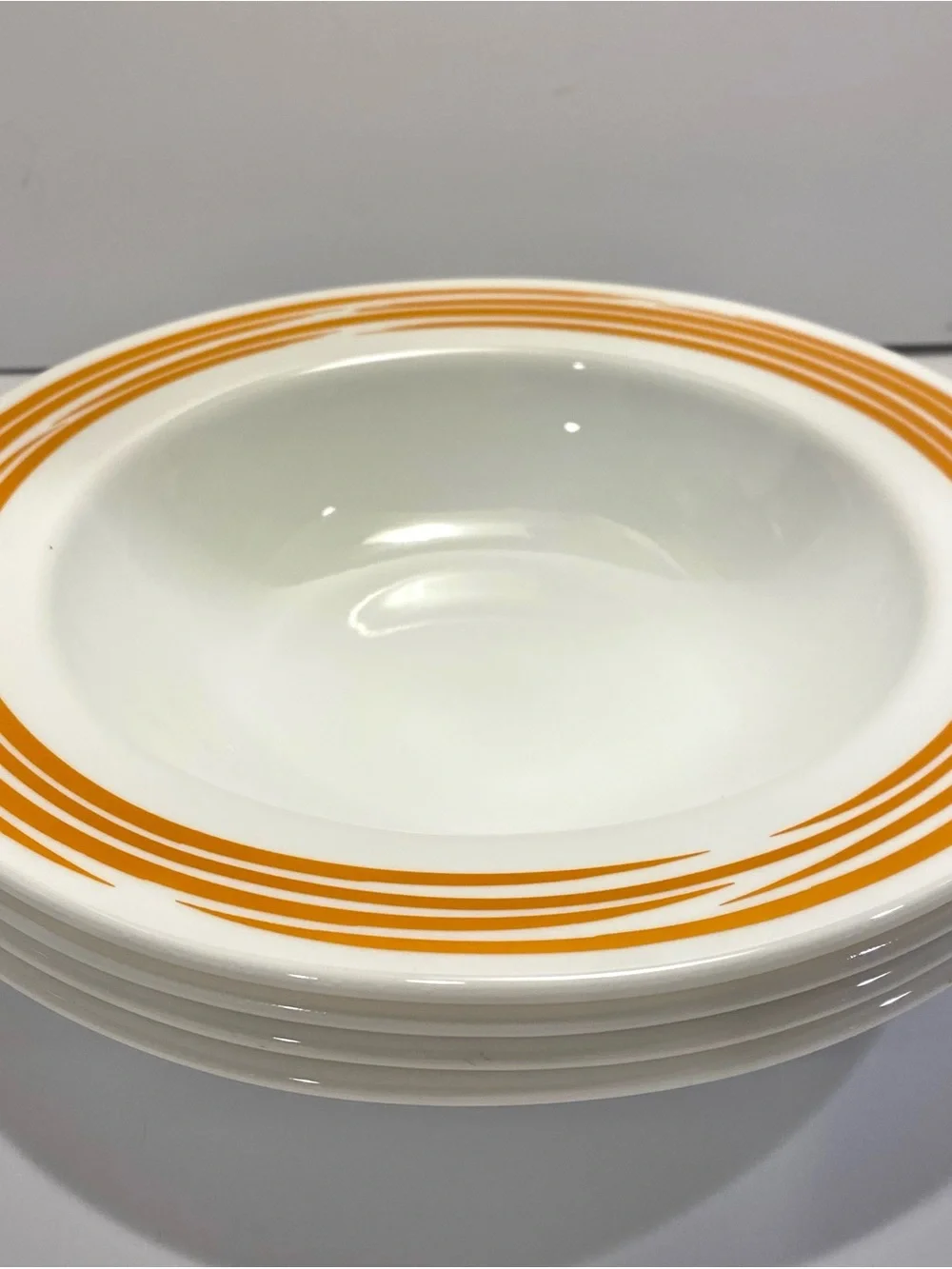 Corelle Strokes of Color Tangerine Orange Pasta Bowls Set of 4 Discontinued